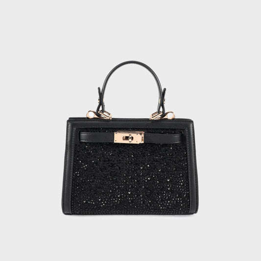 Borsa a mano PARIS MINI STRASS - BLACK GOLD