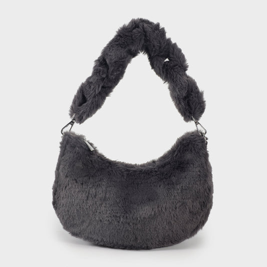 Borsa in teddy CAMILLA - ANTRACITE