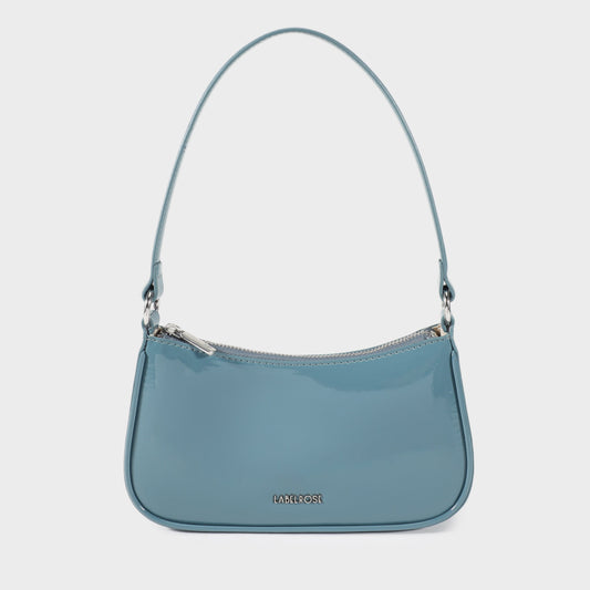 Borsa a spalla EMMA VERNICE - SKY BLUE
