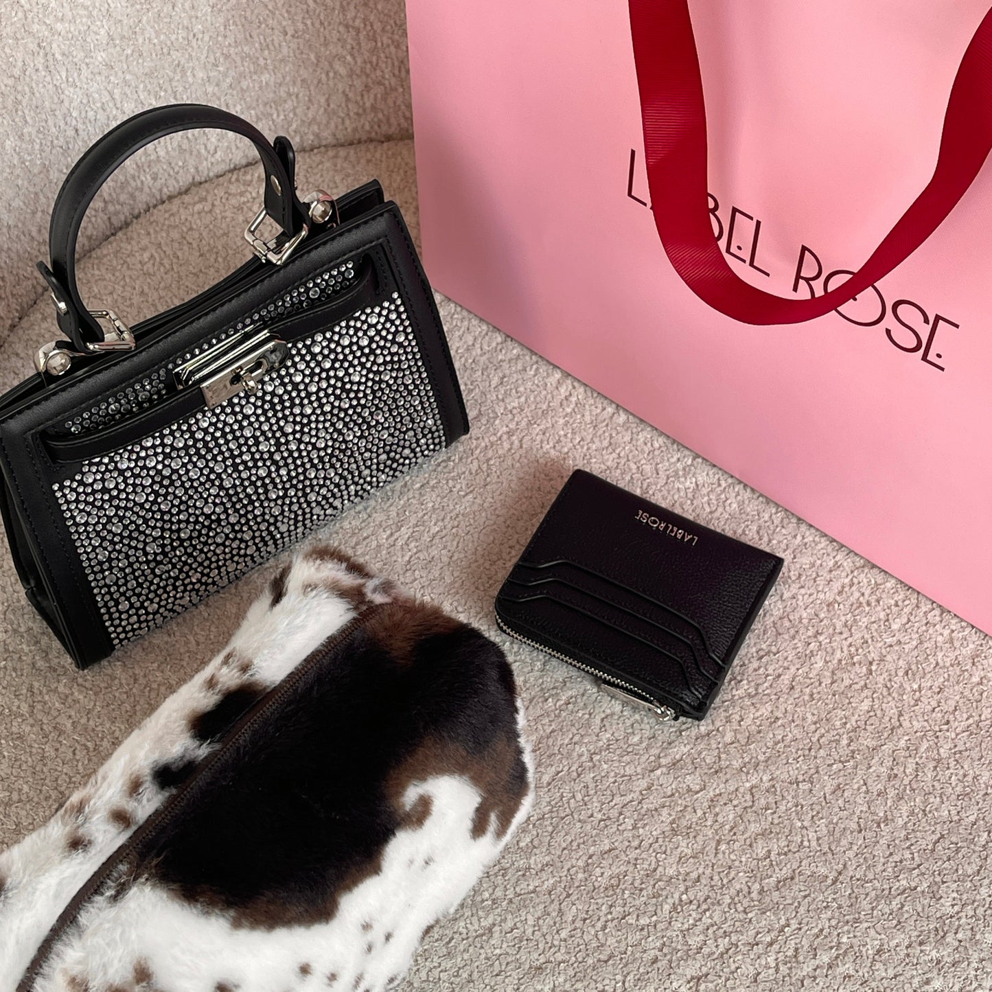 Box Paris mini strass black silver